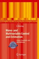Mono- and Multivariable Control and Estimation Linear, Quadratic and LMI Methods /