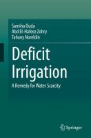 Deficit Irrigation A Remedy for Water Scarcity /