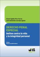 Derecho penal especial Delitos contra la vida y la integridad personal.