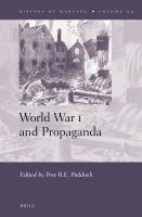 World War I and Propaganda.