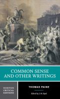 Common sense and other writings : authoritative texts, contexts, interpretations /