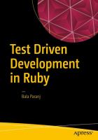 Test Driven Development in Ruby : A Practical Introduction to TDD Using Problem and Solution Domain Analysis.