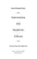 Interventions into modernist cultures : poetry from beyond the empty screen /