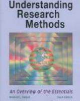 Understanding research methods : an overview of the essentials /