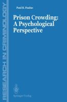 Prison crowding : a psychological perspective /