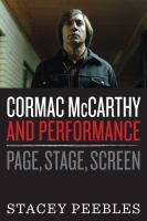 Cormac Mccarthy and performance page, stage, screen /