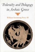 Pederasty and pedagogy in archaic Greece /