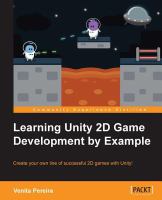 Learning Unity 2D Game Development by Example.