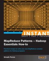Instant MapReduce Patterns – Hadoop Essentials How-to.