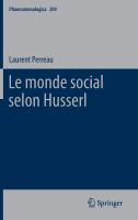 Le monde social selon Husserl