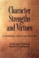 Character Strengths and Virtues : A Handbook and Classification.