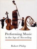 Performing music in the age of recording /