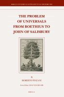 The Problem of Universals from Boethius to John of Salisbury.