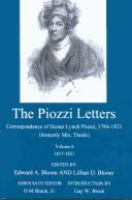 The Piozzi letters : correspondence of Hester Lynch Piozzi, 1784-1821 (formerly Mrs. Thrale) /