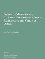 Formative Mesoamerican exchange networks with special reference to the Valley of Oaxaca /