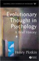 Evolutionary Thought in Psychology : A Brief History.