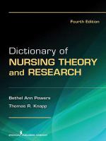 Dictionary of nursing theory and research