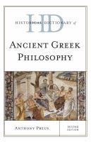 Historical dictionary of ancient Greek philosophy