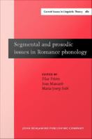 Segmental and prosodic issues in Romance phonology.