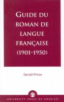 Guide du roman de langue française /