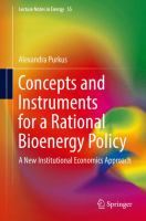 Concepts and Instruments for a Rational Bioenergy Policy A New Institutional Economics Approach /