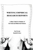 Writing empirical research reports : a basic guide for students of the social and behavioral sciences /