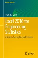 Excel 2016 for Engineering Statistics A Guide to Solving Practical Problems /