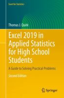 Excel 2019 in Applied Statistics for High School Students A Guide to Solving Practical Problems /