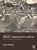 Women, Judging and the Judiciary : From Difference to Diversity.