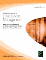 Education Management and Administration in China.