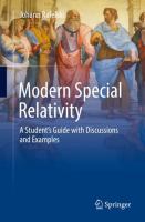 Modern Special Relativity A Student's Guide with Discussions and Examples /