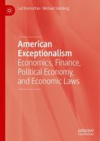 American Exceptionalism Economics, Finance, Political Economy, and Economic Laws /