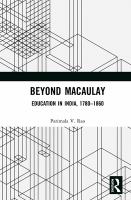 Beyond Macaulay : education in India, 1780-1860 /