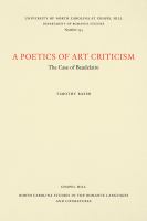 A poetics of art criticism : the case of Baudelaire /