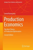 Production Economics The Basic Theory of Production Optimisation / Svend Rasmussen.