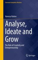 Analyse, Ideate and Grow The Role of Creativity and Entrepreneurship /