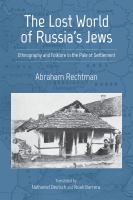 The Lost World of Russia's Jews : Ethnography and Folklore in the Pale of Settlement /