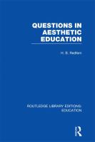 Questions in Aesthetic Education (RLE Edu K).