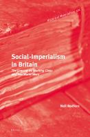 Social-imperialism in Britain the Lancashire working class and two World Wars /