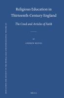 Religious Education in Thirteenth-Century England : The Creed and Articles of Faith.