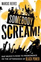 Somebody scream! : rap music's rise to prominence in the aftershock of black power /