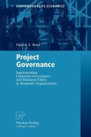 Project Governance Implementing Corporate Governance and Business Ethics in Nonprofit Organizations /