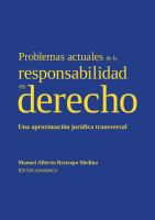 Problemas Actuales de la Responsabilidad en Derecho Una Aproximación Jurídica Transversal.