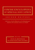 Concise Encyclopedia of Special Education : A Reference for the Education of the Handicapped and Other Exceptional Children and Adults.