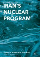 Iran’s Nuclear Program A Study in Proliferation and Rollback /