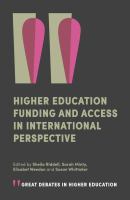 Higher Education Funding and Access in International Perspective.