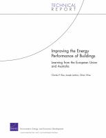 Improving the energy performance of buildings learning from the European Union and Australia /