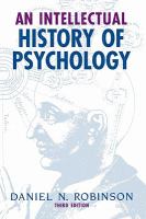 An Intellectual History of Psychology.