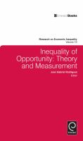 Inequality of Opportunity : Theory and Measurement.
