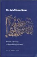 The call of human nature : the role of scatology in modern German literature /